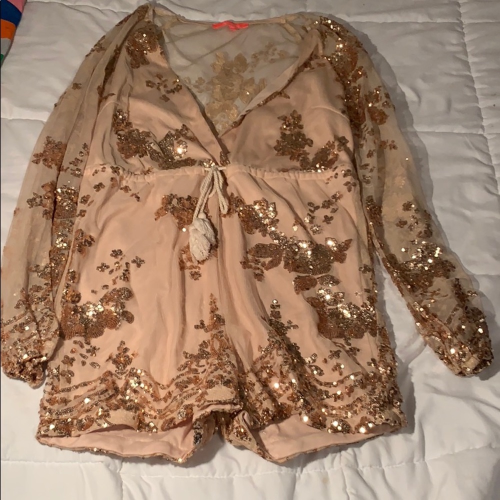 Gold long sleeve , romper